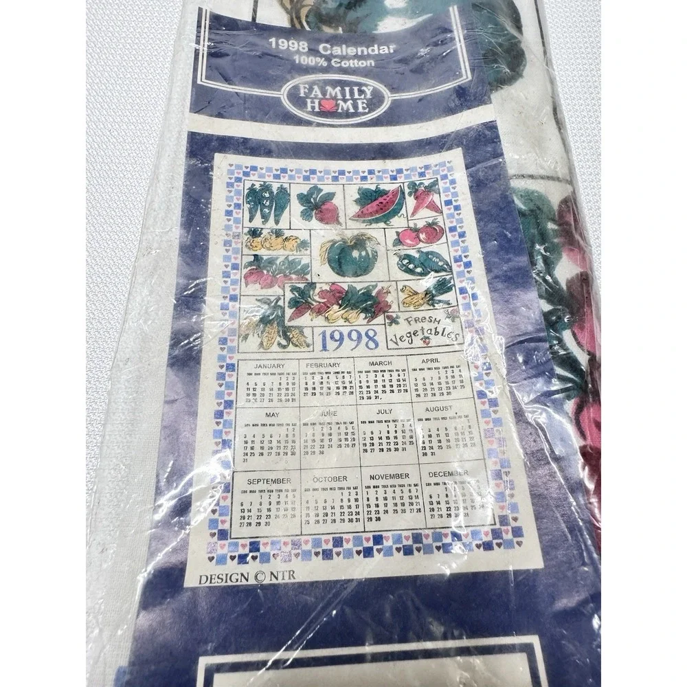 NOS Family Home 1998 Hanging Calendar Fresh Vegetables Scene